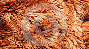 Close up Texture of Luxurious Orange Faux Fur Fabric for Fashion and Interior Design Background