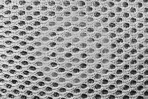 Close-up texture photo of grey spacer mesh