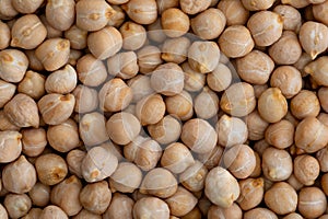 Close-up texture of raw chickpeas legume
