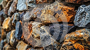 Close-up Texture of a Rustic Stone Wall