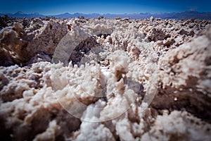 Close up of texture of salt stone. Taken during  at Chaxa lagoon at flamingos national park at Los Flamencos national reserve in photo