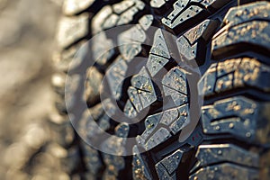 Close-up Texture of a Tire Tread