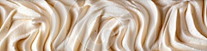 Close Up Texture Of Vanilla Ice Cream. Banner. Panorama. Generative AI