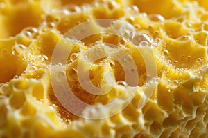 close-up texture of yellow sponge