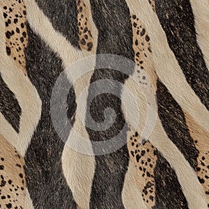 Close-up Texture of Zebra Fur Pattern Detail