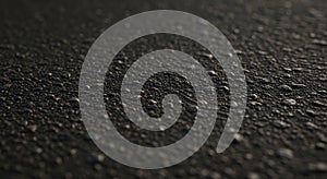 Close-up of a textured asphalt surface, featuring a dark, granular composition with sm