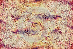 Close-up Textured background of multi-layer flaking paint on the wall