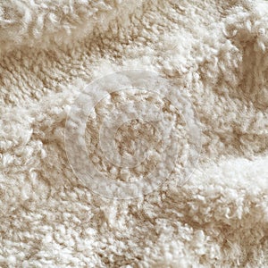 Close Up of Soft Off White Fluffy Fabric Texture