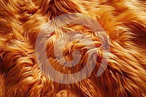 A close up of a textured orange fur texture background