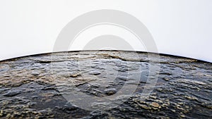 A curved horizon line against a plain white background, creating an