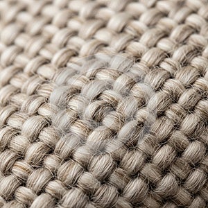 Close up of a textured woven fabric featuring thick interlocking