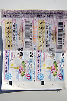 Close-up thai government lottery