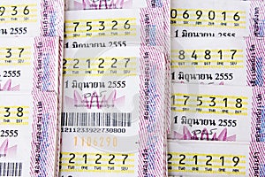 Close-up thai lottery ticket