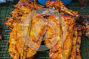 Close-up of the Thai style grilled chicken