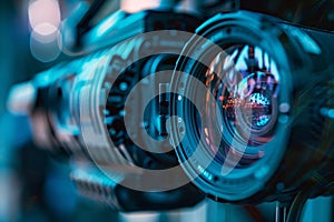 Closeup on a thermal camera sensor visualizing the unseen in technology