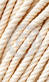 Close-up of Thick Cream Colored Twisted Rope Texture