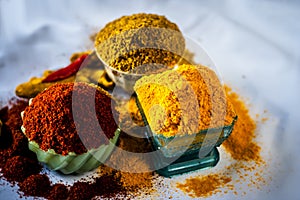 Basic spices of Indian food. photo