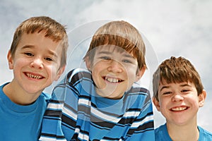 Close-up of Three Boys