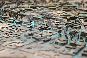 Close up : Three Dimensional Old Street map.