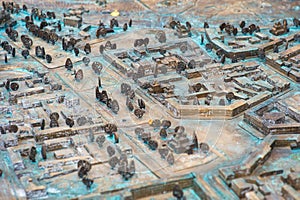 Close up : Three Dimensional Old Street map.