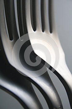 Close up of three forks