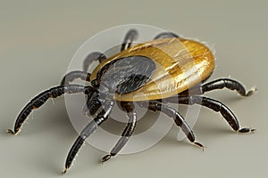 Close up of a tick on a solid white background photo