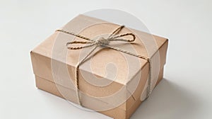 Close-up of a tied brown carton photo