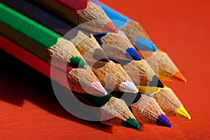 The tip of color pencils photo
