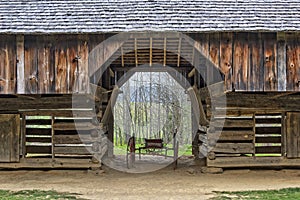 Close Up Of The Tipton Place Barn In Cades Cove