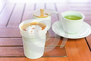 A cup of coffee on table