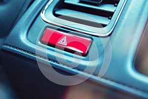 Close-up to emergency light button