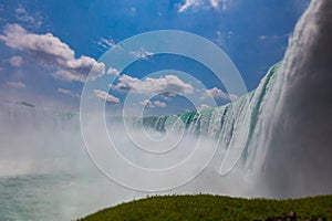 Close up to the impressive force of the Niagara Falls, Ontario, Canada