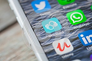 Close up to Skillshare app on iPhone screen