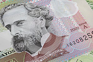 Close up to Uruguayan peso of the Republic of Uruguay