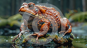 A Close-up of a Toad Sitting on a Rock