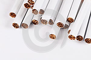 Close-up Tobacco Cigarettes Background or texture