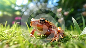 close up of Tomato Frog in orange color