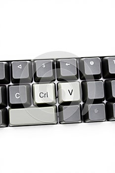 Ctrl+C and Ctrl+V Keyboard Keys Close-up