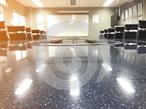 Close up top table of conference room