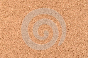 Close up and top view of brown cork board for background.