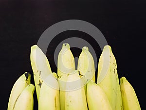 Close up top of yellow banana ingredient of asia healthcare food