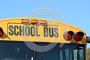 Close up of top of yellow school bus