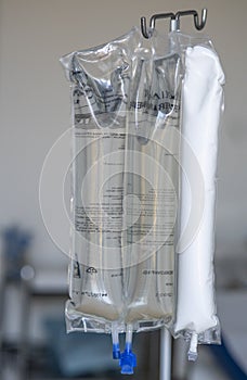 Close up of Total Parenteral Nutrition for feeding person intravenously, bypassing usual process of eating