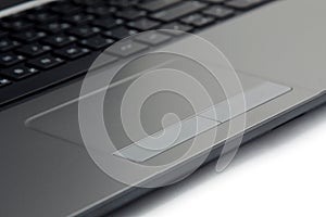 Close-up touchpad and keyboard of the laptop