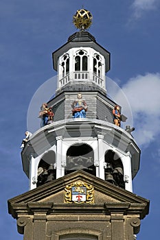 Close-up of tower of City Hall, Roermond