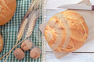 Close-up of traditional bread.