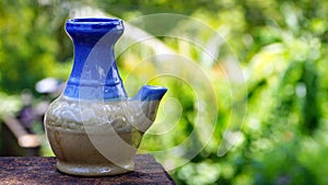 Close up of traditional ceramic drink bottles