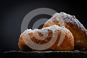 Close up traditional Jewish sweet sufganioyt