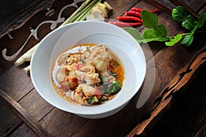 Close up of Traditional Thai food style