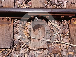 Close-up of train tracks